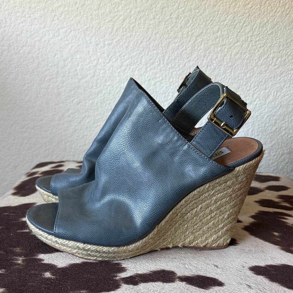 Steve Madden Blue Wedge Sandals